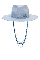 Straw Hat With Neck Tie And Chin Strap